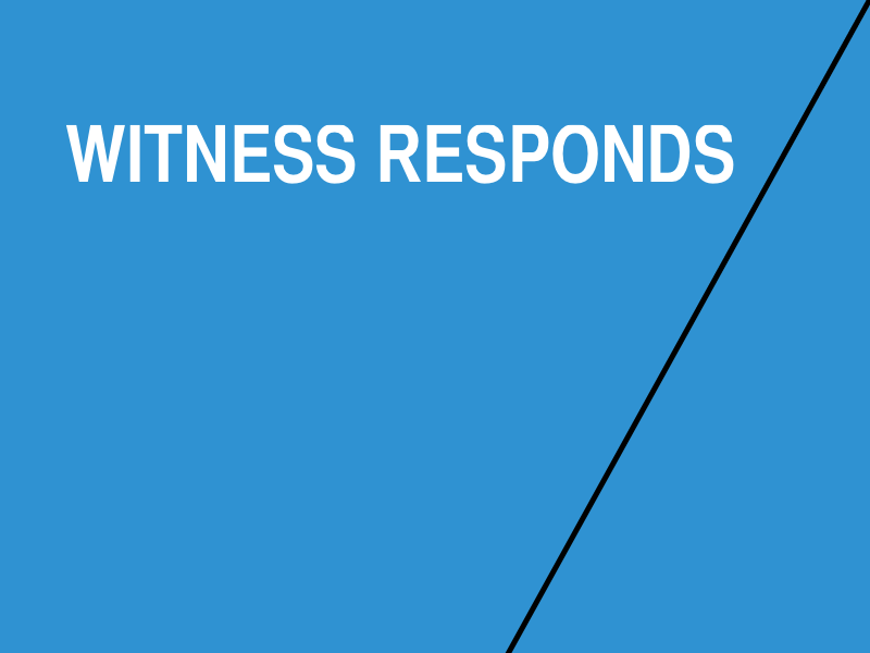 Cameras Everywhere: WITNESS Response